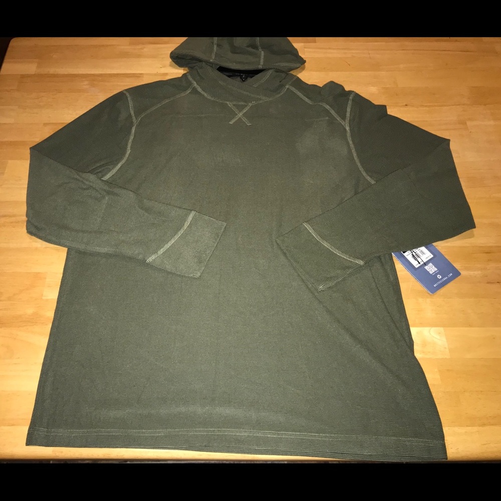 White Sierra Ridgell Sage Striped Hoodie Size Lg